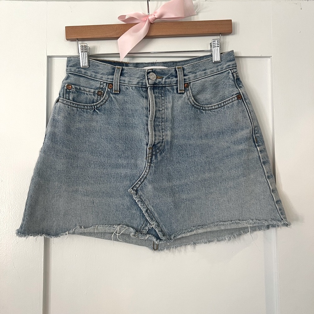 Re/Done Denim Vintage Mini Skirt